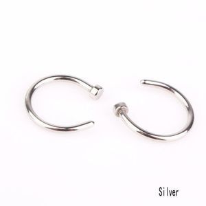 1 PC Titanium Silver Nose Lip Non-Piercing Ring